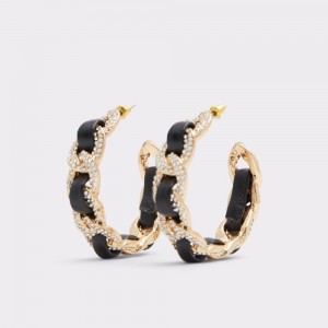 Aretes Aldo Blacklink Hoop earrings Mujer Negros Dorados | ONZTSP754