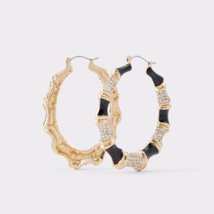 Aretes Aldo Erendari Earrings Mujer Negros Dorados | BGVXRF869