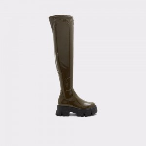 Botas Aldo Grandmode Over-the-knee boot - Lug sole Mujer Kaki | PQCTUW193