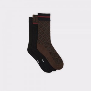 Calcetines Aldo Lebaillif Socks Hombre Marrom Oscuro | YSRFLX625