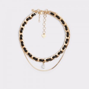 Collares Aldo Ragar Necklace Mujer Negros Dorados | QBMHNF732
