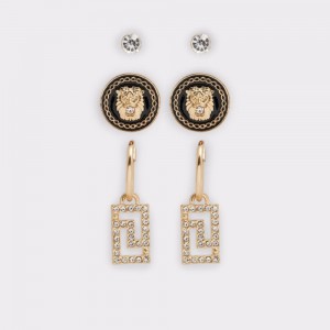 Joyeria Aldo Drievia Earrings Mujer Negros Dorados | BJYUMK891