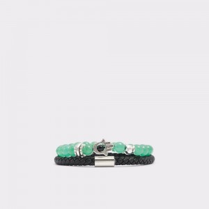 Joyeria Aldo Kirami Bracelet Hombre Negros Plateados | QXGCLZ319