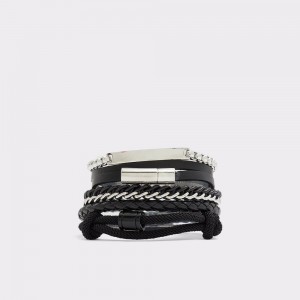 Joyeria Aldo Maldini Bracelet Hombre Negros Plateados | IQDGFL673