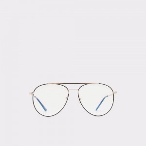 Lentes de Sol Aldo Epinel Aviator sunglasses Hombre Negros Dorados | NFDBLX437