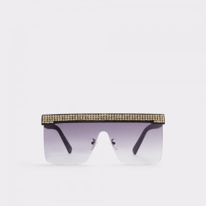 Lentes de Sol Aldo Pickthorne Shield sunglasses Mujer Negros Dorados | ZOSMPJ873