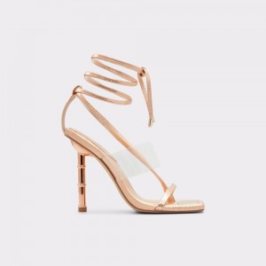 Sandalias Aldo Elektra Strappy heeled sandal Mujer Rosas Dorados | VLZMCI259