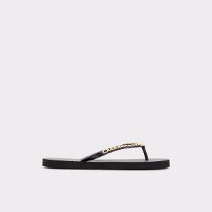 Sandalias Aldo Enaldar Flat sandal Mujer Negros Dorados | LVMQNG476
