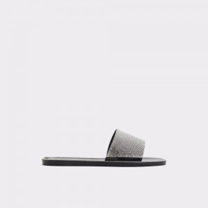 Sandalias Aldo Gwohasean Flat sandal Mujer Negros Plateados | YONGPH692