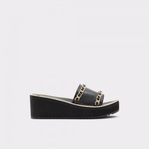 Sandalias Aldo Kaerratlan Slide sandal - Wedge heel Mujer Negros | EYUKPH972