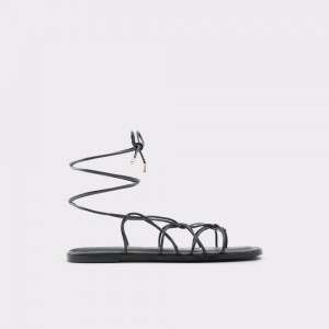 Sandalias Aldo Posey Strappy flat sandal Mujer Negros | VEJNFH257
