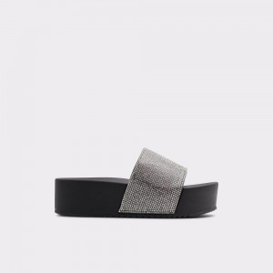 Sandalias Aldo Retrograde Flip flops Mujer Negros Plateados | AZOPUW437