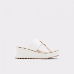 Sandalias Aldo Toea Thong sandal - Wedge heel Mujer Blancos | XBHLPN416