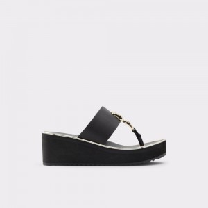 Sandalias Aldo Toea Thong sandal - Wedge heel Mujer Negros | ATJEDI537