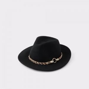 Sombreros Aldo Follia Fedora Mujer Negros Dorados | XEZUNO519
