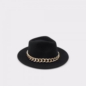 Sombreros Aldo Teiwan Fedora Mujer Negros Dorados | QVTRGO053