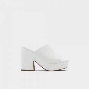 Zapatos Plataforma Aldo Ellara High heel slide sandal - Block heel Mujer Blancos | UQVAXI394