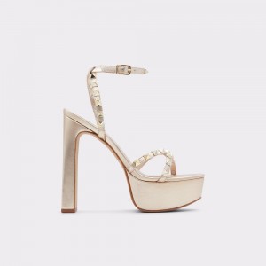 Zapatos Plataforma Aldo Geegully Ankle strap heeled sandal - Plateforme Mujer Dorados | VCPTQK728