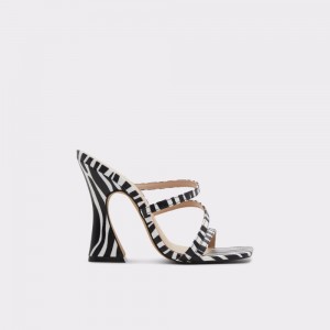 Zapatos Tacon Bloque Aldo Hugar Heeled mule Mujer Negros Blancos | GMQRCF928