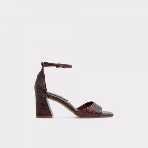 Zapatos Tacon Bloque Aldo Safdie Ankle strap heeled sandal Mujer Rojos | RZKVAC715