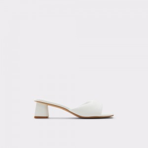 Zapatos Tacon Bloque Aldo Simalia Heeled mule Mujer Blancos | UJHMZQ907